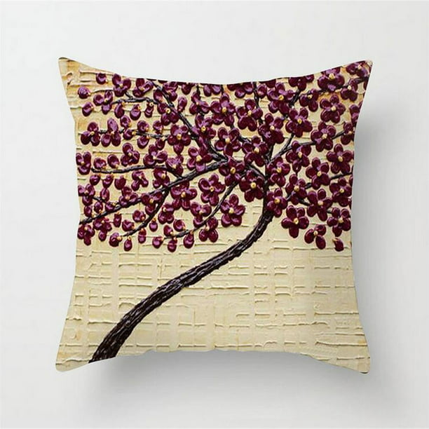 Embroidered Cushion Covers Country Vintage Style Linen Blend Throw Pillow Case